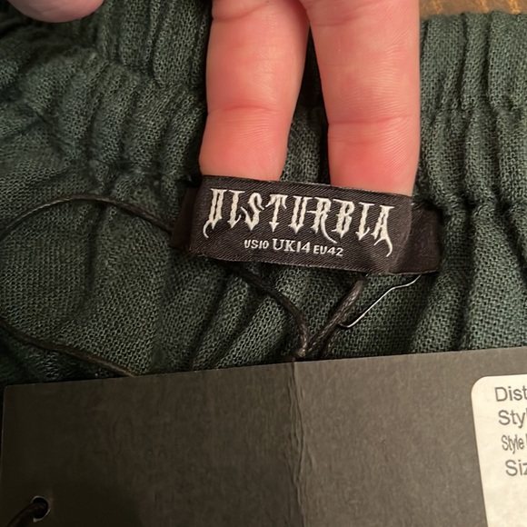 NWT Disturbia Basilisk Green Linen Blend Button Up Midi Skirt - Picture 13 of 16